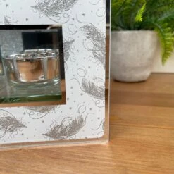 Darthome Limited Glass Glitter Feather Double Tealight Holder -Darthome Limited IMG E3032