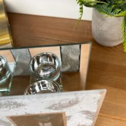 Darthome Limited Glass Glitter Feather Double Tealight Holder -Darthome Limited IMG E3034