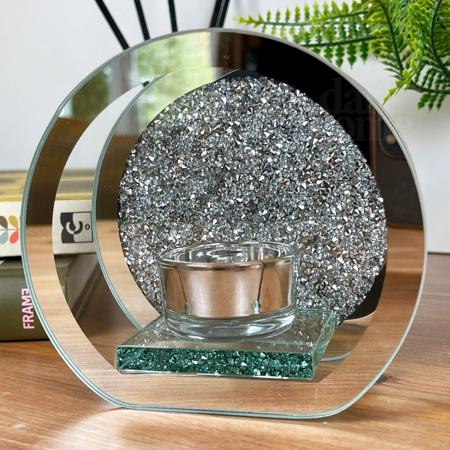 Darthome Limited Diamante Crystal Mirrored Tealight Holder 2 Darthome Limited Diamante Crystal Mirrored Tealight Holder - Image 2