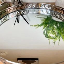 Darthome Limited Greek Key Silver Round Mirrored Tray 31x31cm 10 Darthome Limited Greek Key Silver Round Mirrored Tray 31x31cm -Darthome Limited IMG E3060