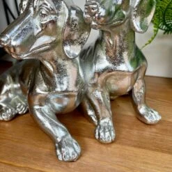 Darthome Limited Chrome Silver Twin Dachshund Ornament -Darthome Limited IMG E3112