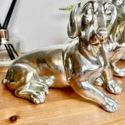 Darthome Limited Chrome Silver Twin Dachshund Ornament -Darthome Limited IMG E3113