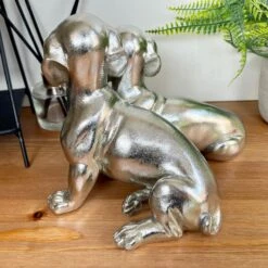 Darthome Limited Chrome Silver Twin Dachshund Ornament -Darthome Limited IMG E3114