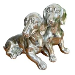 Darthome Limited Chrome Silver Twin Dachshund Ornament -Darthome Limited IMG E3115copy