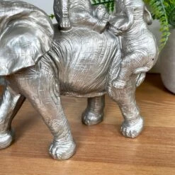 Darthome Limited Silver Elephant With Calves Ornament -Darthome Limited IMG E3134