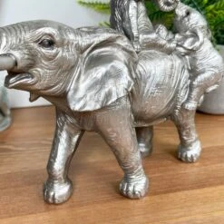 Darthome Limited Silver Elephant With Calves Ornament -Darthome Limited IMG E3135