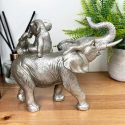 Darthome Limited Silver Elephant With Calves Ornament -Darthome Limited IMG E3136