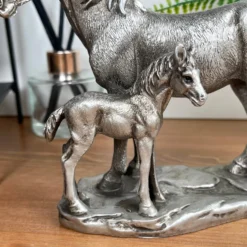 Darthome Limited Silver Horse & Foal Ornament -Darthome Limited IMG E3144