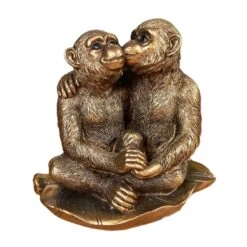 Darthome Limited Bronze Romantic Monkey Couple Figurine -Darthome Limited IMG E3154copy