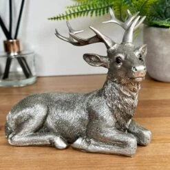 Darthome Limited Silver Laying Stag Figurine