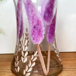 Darthome Limited Hand Painted Glass Pink Bunnytail Vase -Darthome Limited IMG E3248