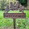Darthome Limited Cast Iron Birds Welcome Sign With Spike