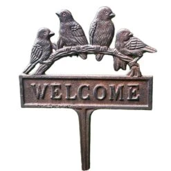 Darthome Limited Cast Iron Birds Welcome Sign With Spike -Darthome Limited IMG E3507copy