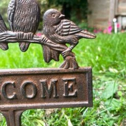 Darthome Limited Cast Iron Birds Welcome Sign With Spike -Darthome Limited IMG E3512