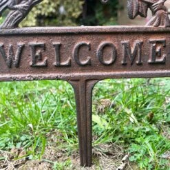 Darthome Limited Cast Iron Birds Welcome Sign With Spike -Darthome Limited IMG E3513