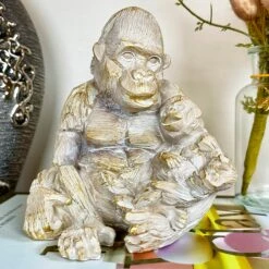 Darthome Limited Driftwood Gorilla & Baby Ornament