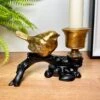 Darthome Limited Gold Robin On Black Branch Candlestick Holder