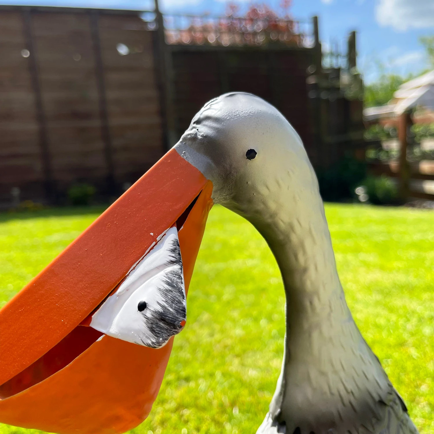 Darthome Limited Metal Pelican With Fish Garden Ornament 3 Darthome Limited Metal Pelican With Fish Garden Ornament - Image 3