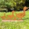 Darthome Limited Rusty Ducks Garden Ornament On Wood Stand