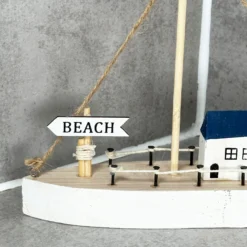 Darthome Limited Wooden Blue Boat Houses Ornament -Darthome Limited IMG E3846