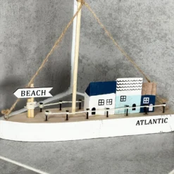 Darthome Limited Wooden Blue Boat Houses Ornament -Darthome Limited IMG E3849