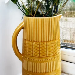 Darthome Limited Mustard Patterned Jug Vase -Darthome Limited IMG E3960