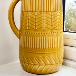 Darthome Limited Mustard Patterned Jug Vase -Darthome Limited IMG E3961 32a658f1 a421 48ea a329 f545fa1a8e18