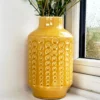 Darthome Limited Mustard Round Indented Ceramic Vase