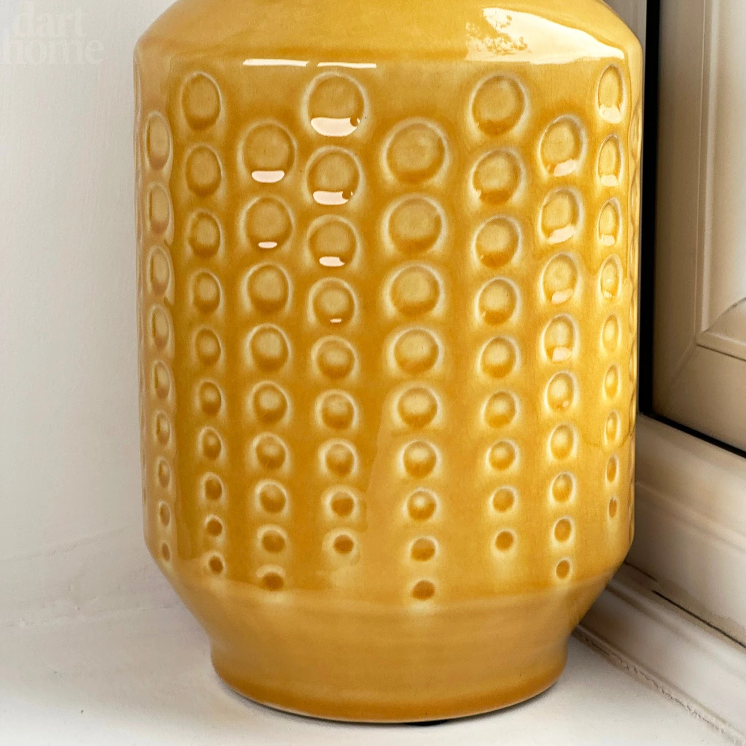 Darthome Limited Mustard Round Indented Ceramic Vase 3 Darthome Limited Mustard Round Indented Ceramic Vase - Image 3