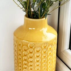 Darthome Limited Mustard Round Indented Ceramic Vase 10 Darthome Limited Mustard Round Indented Ceramic Vase -Darthome Limited IMG E3975 990b9013 415e 4b1a 8677 f0dc67e0f0ab