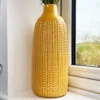 Darthome Limited Mustard Chevron Ceramic Bottle Vase