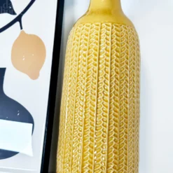 Darthome Limited Mustard Chevron Ceramic Bottle Vase -Darthome Limited IMG E3987
