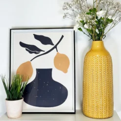 Darthome Limited Mustard Chevron Ceramic Bottle Vase -Darthome Limited IMG E3994