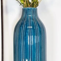 Darthome Limited Blue Lined Ceramic Bottle Vase -Darthome Limited IMG E3999