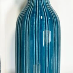 Darthome Limited Blue Lined Ceramic Bottle Vase -Darthome Limited IMG E4001