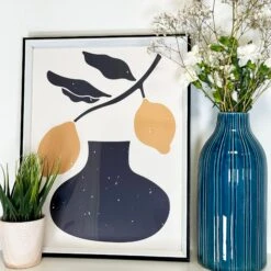 Darthome Limited Blue Lined Ceramic Bottle Vase -Darthome Limited IMG E4003