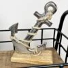 Darthome Limited Silver Metal Anchor Ornament On Wooden Stand