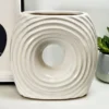 Darthome Limited White Ribbed Donut Vase