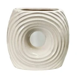 Darthome Limited White Ribbed Donut Vase -Darthome Limited IMG E4046copy