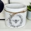 Darthome Limited Cement White Round Bee Pot