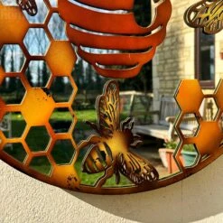 Darthome Limited Honeycomb Beehive Mirrored Wall Art 60cm -Darthome Limited IMG E4187