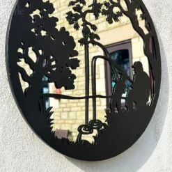 Darthome Limited Black Fishing Boy Mirrored Wall Art 45cm -Darthome Limited IMG E4217