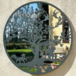 Darthome Limited Grey Woodland Wildlife Mirrored Wall Art 60cm