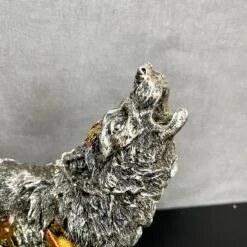Darthome Limited Silver Steampunk Howling Wolf Ornament -Darthome Limited IMG E4257