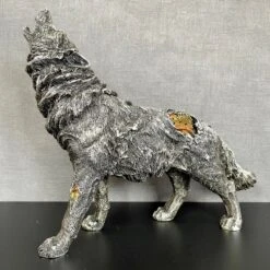 Darthome Limited Silver Steampunk Howling Wolf Ornament -Darthome Limited IMG E4263