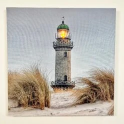 Darthome Limited Square Seashore LED Lighthouse Canvas Wall Art 40cm