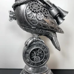 Darthome Limited Silver Steampunk Pilot Bird Ornament -Darthome Limited IMG E4343