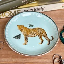 Darthome Limited Round Pale Green Leopard Trinket Dish