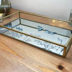 Darthome Limited Blue Oriental Heron Glass Mirrored Tray 14 Darthome Limited Blue Oriental Heron Glass Mirrored Tray -Darthome Limited IMG E4443