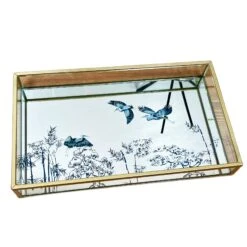 Darthome Limited Blue Oriental Heron Glass Mirrored Tray 15 Darthome Limited Blue Oriental Heron Glass Mirrored Tray -Darthome Limited IMG E4445copy